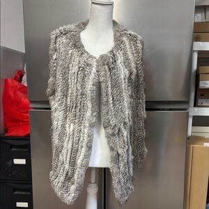 Joie Real Rabbit Fur Shrug Sweater